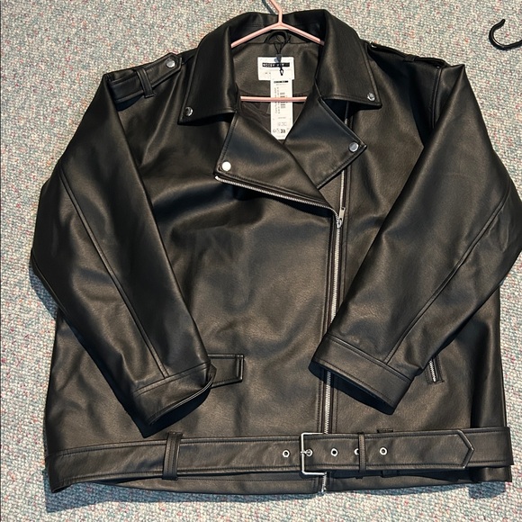 NWT Noisy may Black Leather Jacket SIZE 18 - Picture 14 of 14
